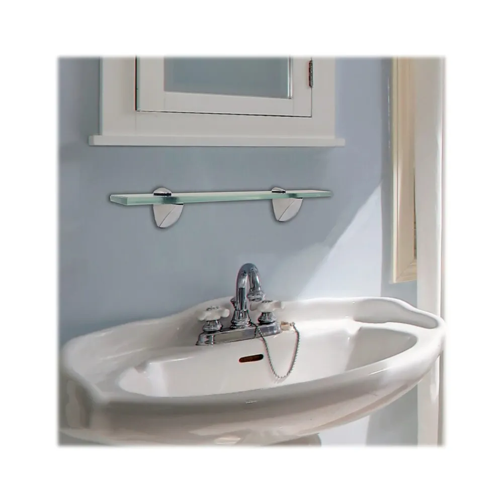 Shelving*Eden Grove Glass Mounted Wall Shelf, 18", Clear (191832)