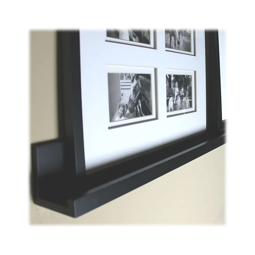 Shelving*Eden Grove MDF Mounted Picture Ledge Shelf, 35.4", Black (9084680)