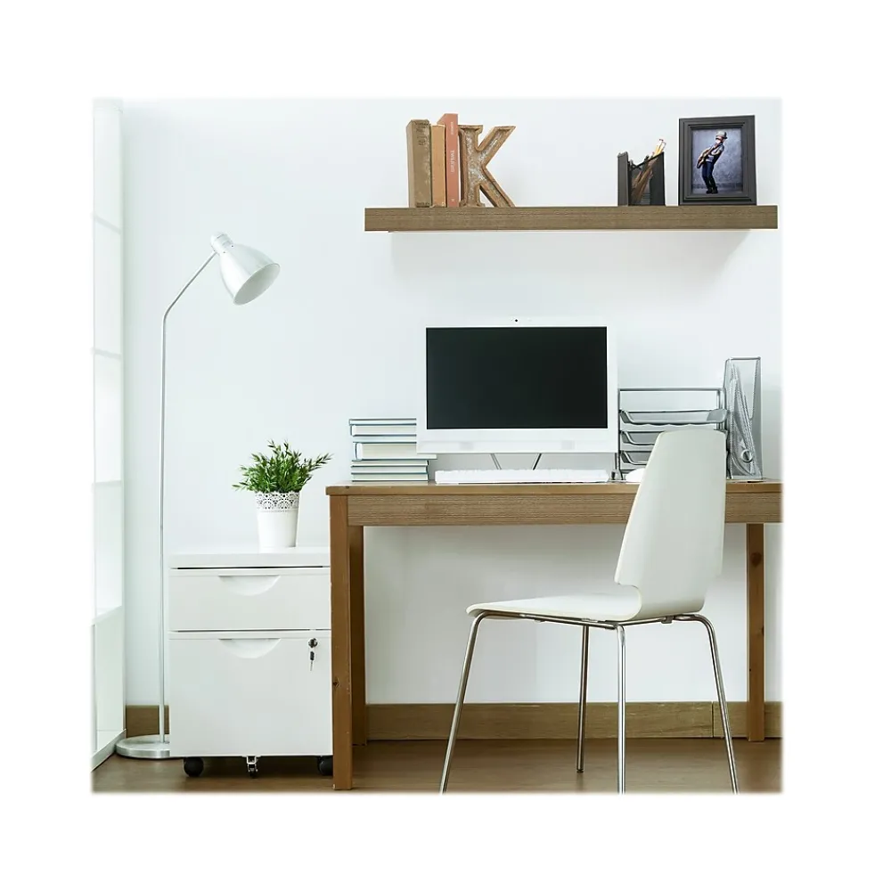 Shelving*Eden Grove Mixed Materials Mounted Wall Shelf, 48", Gray Oak (9602042E)