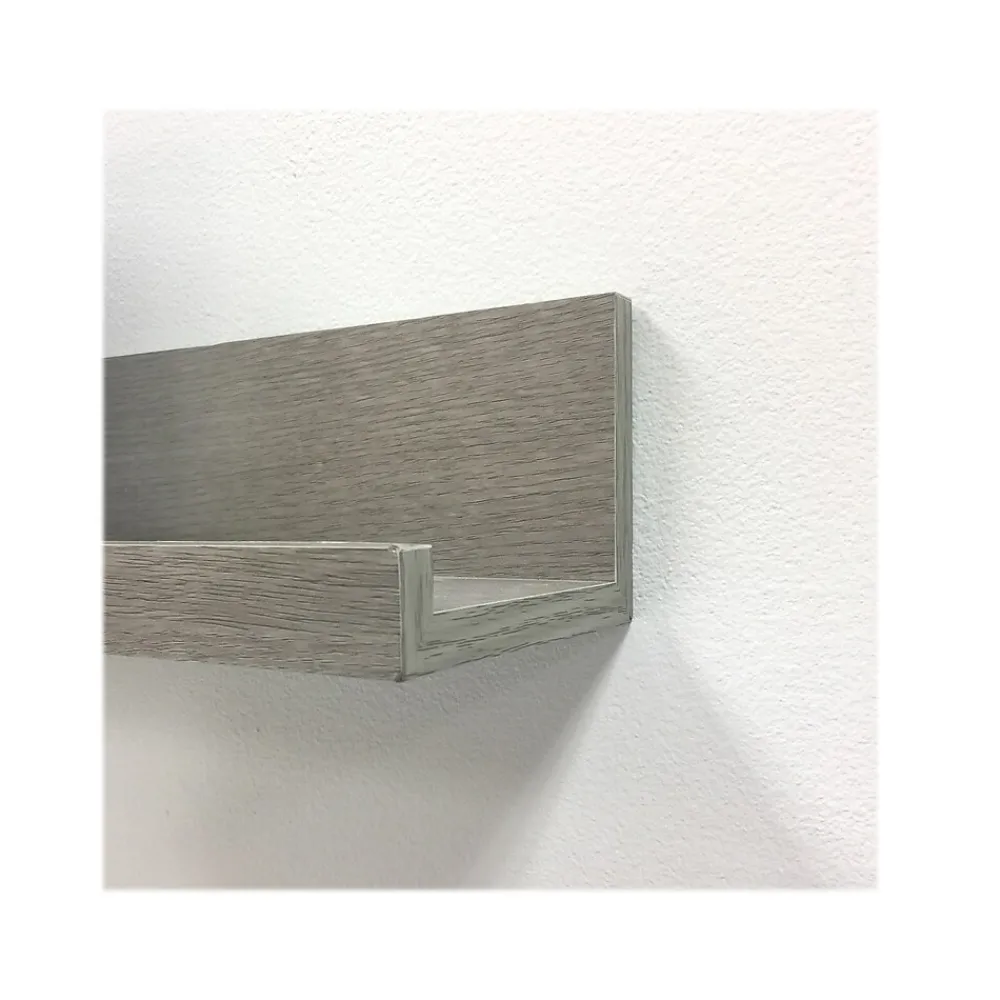 Shelving*Eden Grove Mixed Materials Mounted Wall Shelf, 35.4", Driftwood (9602032E)