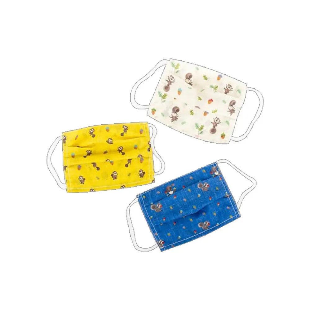 Educational Insights Educaitonal Insights Sneaky, Snacky Squirrel Reusable Cloth Face Mask, Kids, White/Blue/Yellow, 3/Pack (8950)