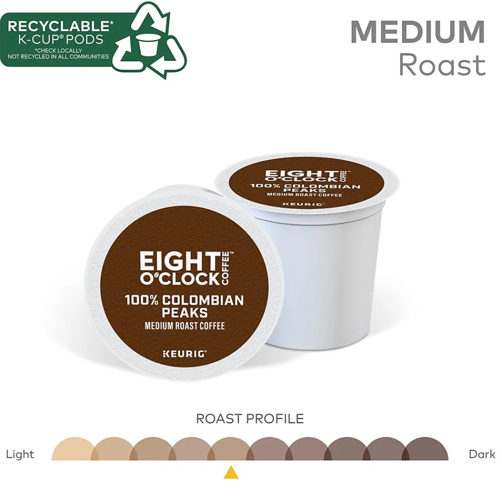 Eight O'Clock Colombian Coffee Keurig® K-Cup® Pods, Medium Roast, 24/Box (6407)