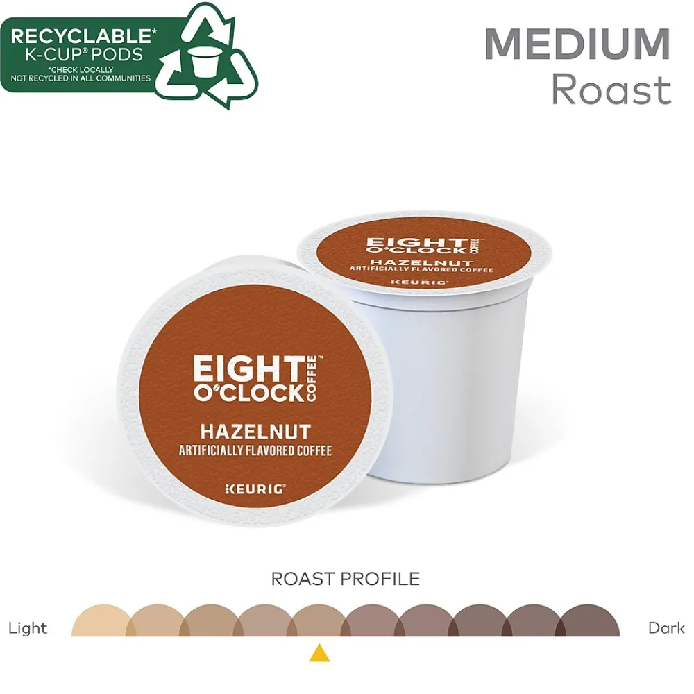 Eight O'Clock Hazelnut Coffee Keurig® K-Cup® Pods, Medium Roast, 96/Carton (64060)