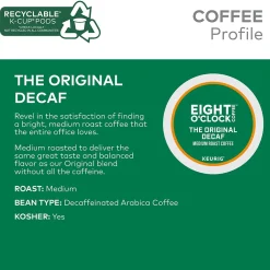 Eight O'Clock Original Blend Decaf Coffee, Medium Roast, Keurig® K-Cup® Pods, 24/Box (06425)