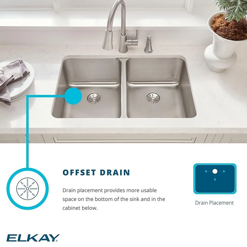 Elkay Asana Stainless Steel 18" x 14" x 6", Single Bowl Undermount Bathroom Sink (ELUH1511)