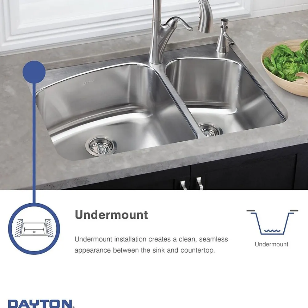 Elkay Dayton Stainless Steel 14-1/2" x 12-1/2" x 6-1/2", Single Bowl Undermount Bar Sink (DXUH1210)