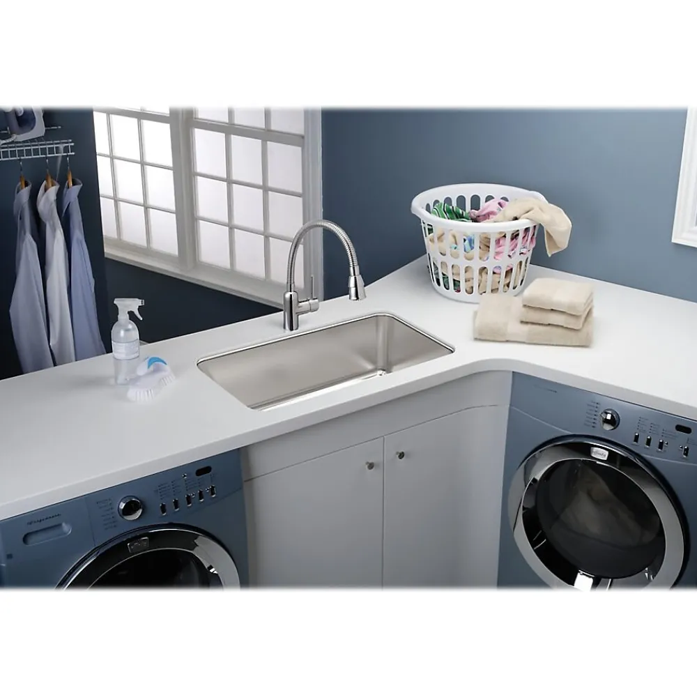 Elkay Lustertone Classic Single-Bowl Undermount Sink, 18.25" x 23.5" x 12", Stainless Steel, Lustrous Satin (ELUH211512)