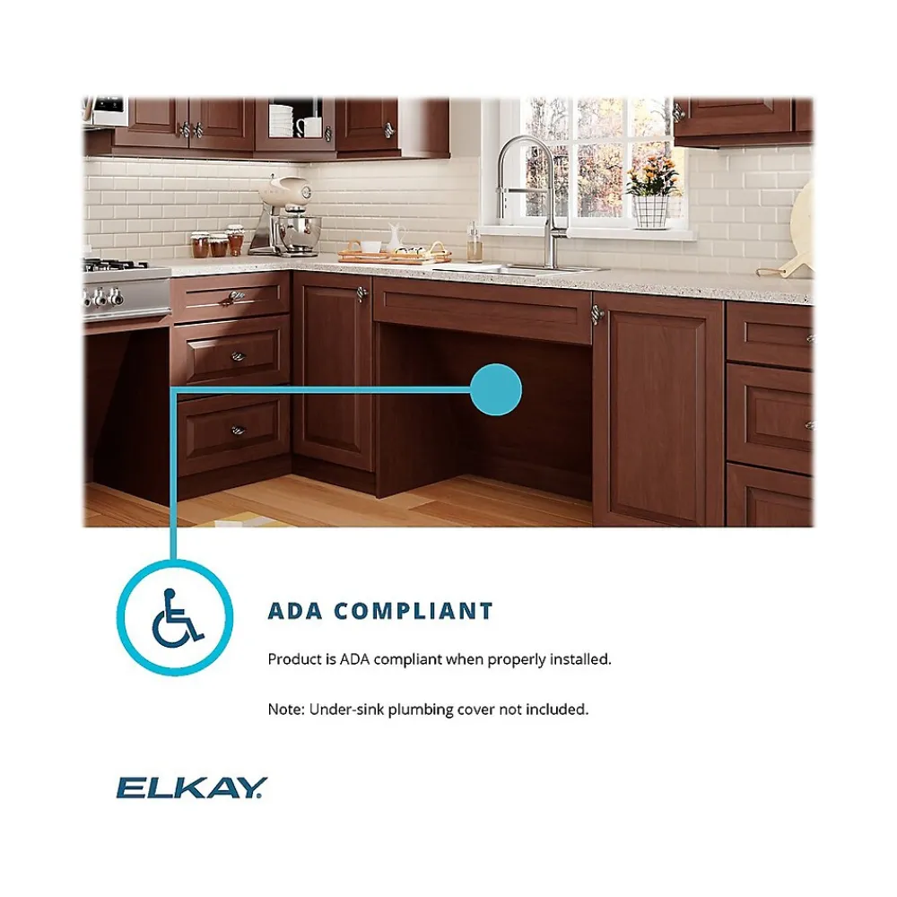 Elkay Lustertone Classic 3-Hole Single-Bowl Drop In Sink, 5.5" x 19" x 18", Stainless Steel, Lustrous Satin (LRAD1918553)