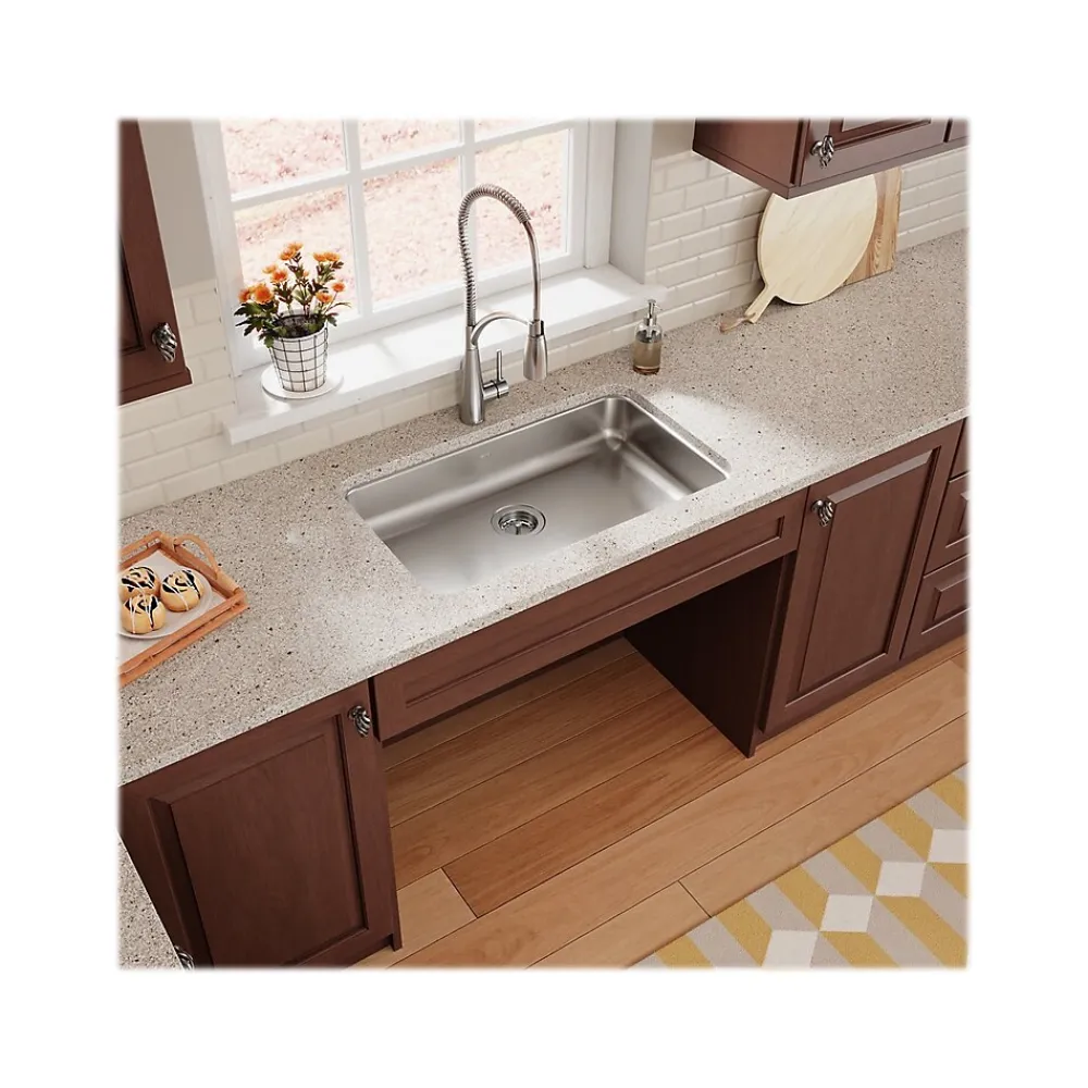 Elkay Lustertone Classic Single-Bowl Undermount Sink, 18.5" x 30.5" x 5.38", Stainless Steel, Lustrous Satin (ELUHAD281655)