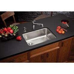 Elkay Lustertone Stainless Steel 25-1/2" x 19-1/4" x 8", Single Bowl Undermount Sink (ELUH2317L)