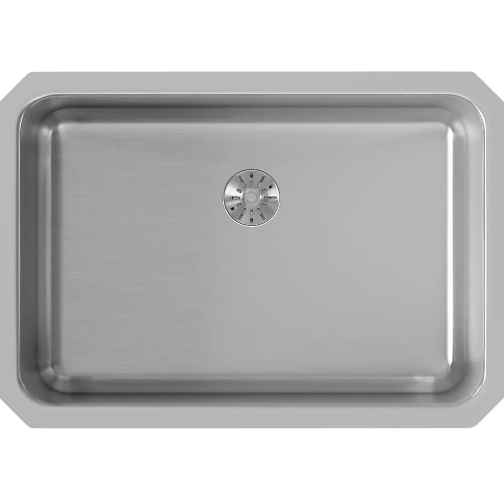 Elkay Lustertone Stainless Steel 26-1/2" x 18-1/2" x 8", Single Bowl Undermount Sink with Perfect Drain (ELUH2416PD)