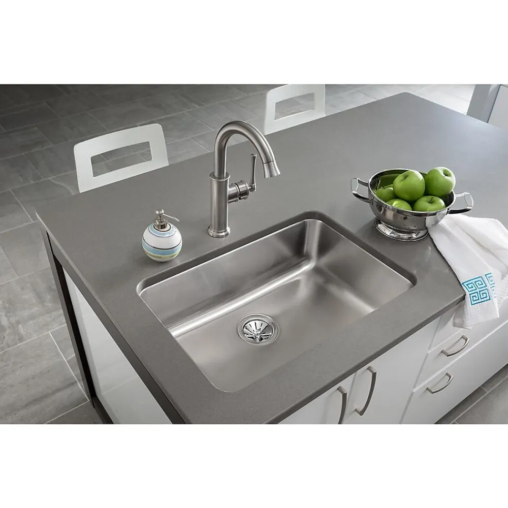 Elkay Lustertone Stainless Steel 26-1/2" x 18-1/2" x 8", Single Bowl Undermount Sink (ELUH2416)