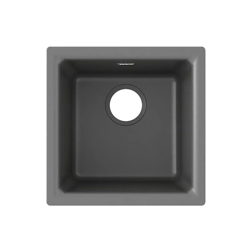 Elkay Quartz Classic Single-Bowl Drop In/Undermount Kitchen Sink, 15.75" x 15.75" x 7.69", Dusk Gray (ELG1616GY0)