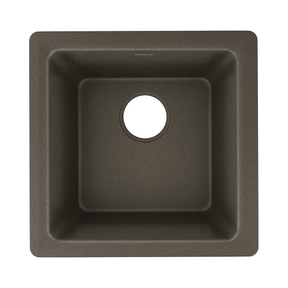 Elkay Quartz Luxe Single-Bowl Drop-In/Undermount Bar Sink, 15.75" x 15.75" x 7.69", Quartz, Chestnut (ELX1616CN0)