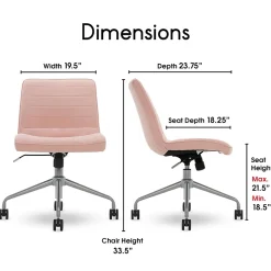 Office Chairs*Elle Decor Adelaide Fabric Task Chair, Pink (48214A)