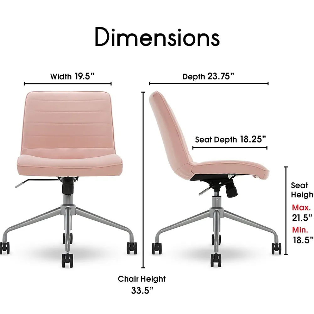 Office Chairs*Elle Decor Adelaide Fabric Task Chair, Pink (48214A)