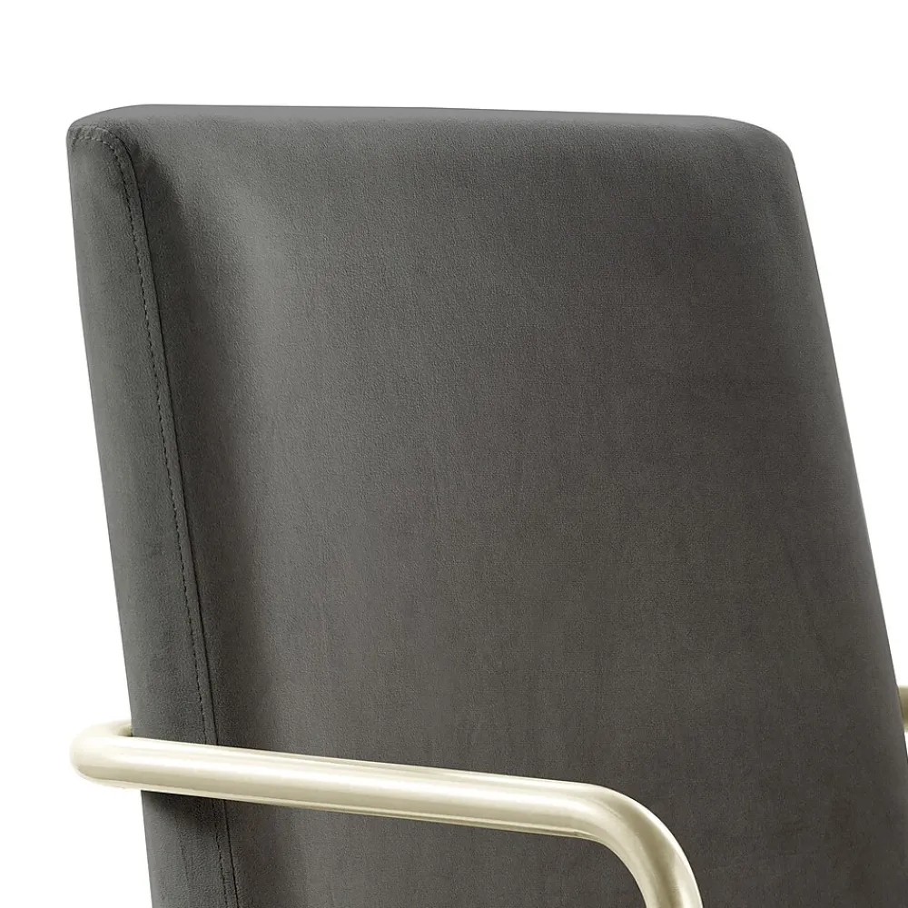 Office Chairs*Elle Decor Giselle Fabric Computer and Desk Chair, Light Gray/Gold (CHR10058B)