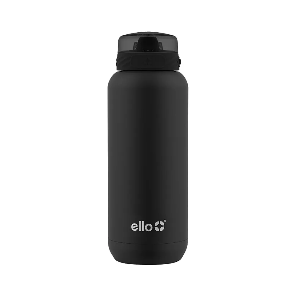 ello Cooper Stainless Steel Vacuum Insulated Water Bottle, 32 oz., Black (489-0999-400-6)