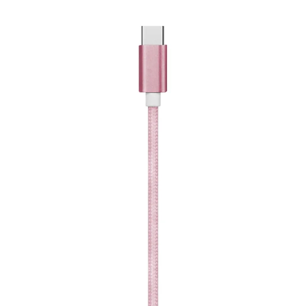 Ematic Charge and Sync USB-A to USB-C Cable, 3 ft., Pink, (EUSBCPN)