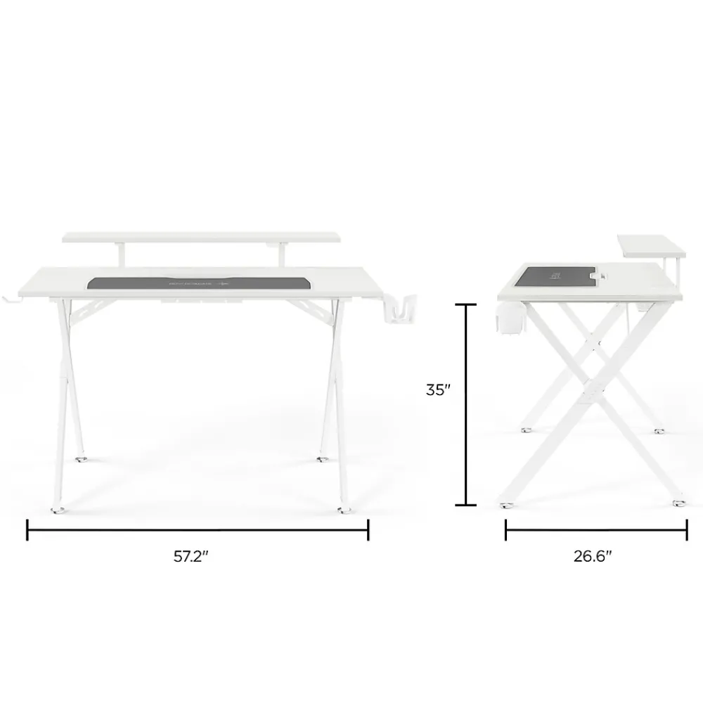 Office Desks*Emerge Vizon 47"W Gaming Desk, (60986) White