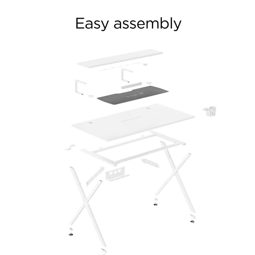 Office Desks*Emerge Vizon 47"W Gaming Desk, (60986) White