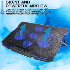 Hot Enhance Cryogen Laptop Cooling Stand, USB Connectivity, Blue/Black (ENGXC20100BLWS)