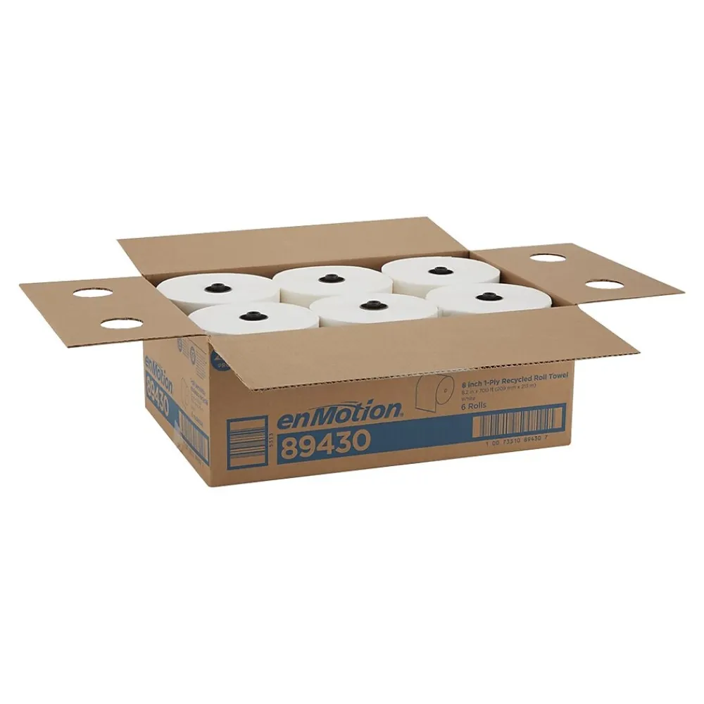 enmotion Recycled Recycled Hardwound Paper Towels, 1-ply, 700 ft./Roll, 6 Rolls/Carton (89430)