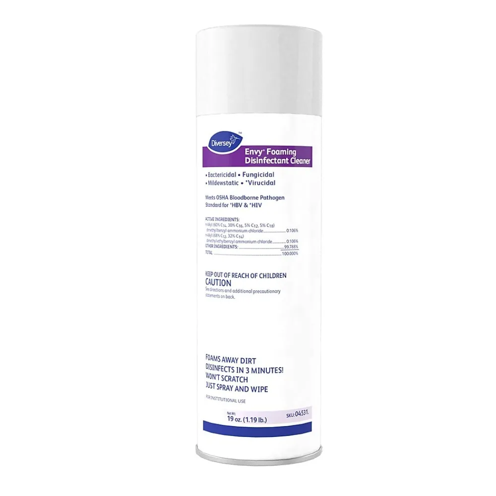 Foaming Disinfectant Cleaner, Lemon Scent, Aerosol, 19 Oz. (04531)<Envy Clearance