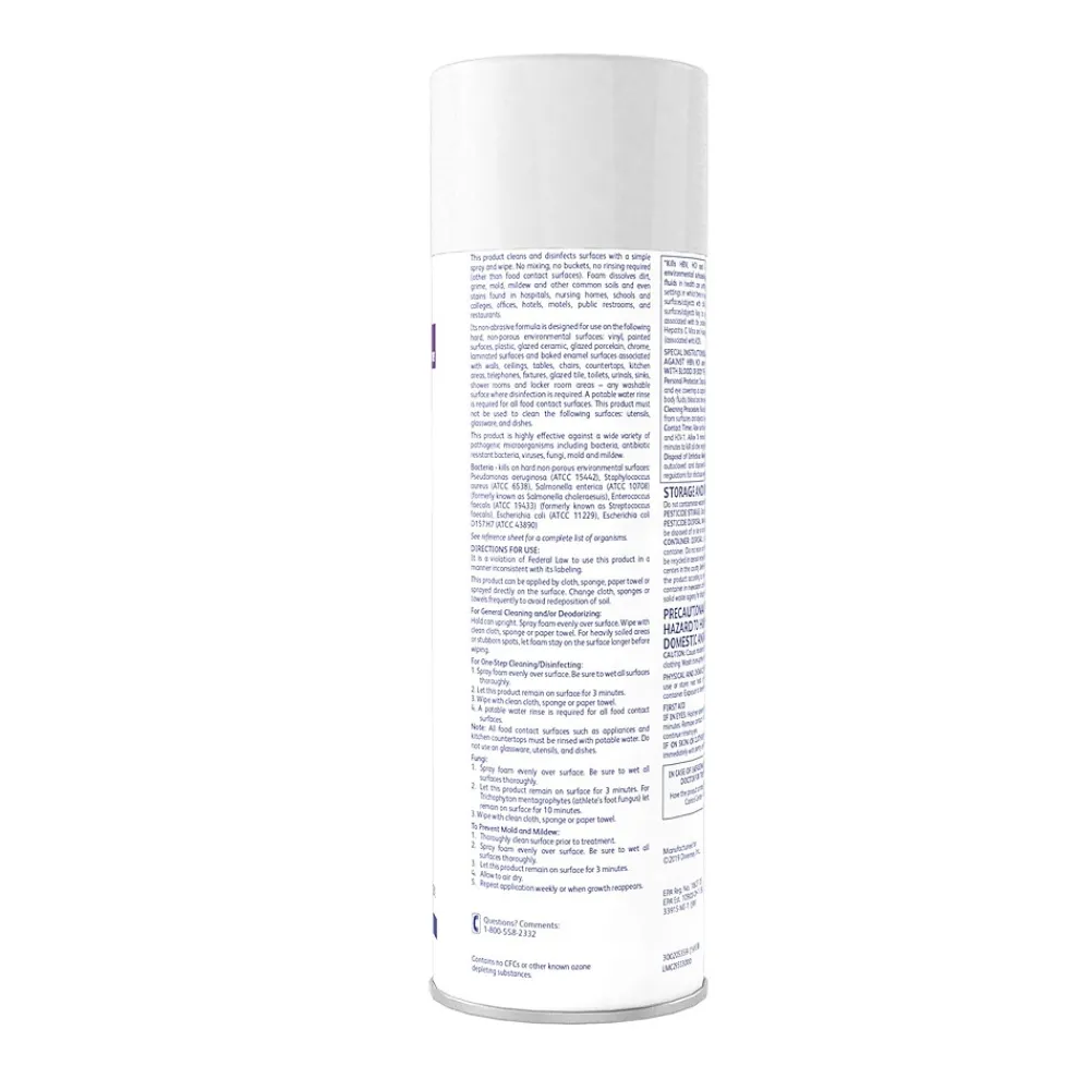 Foaming Disinfectant Cleaner, Lemon Scent, Aerosol, 19 oz., 12/Carton (04531)<Envy Clearance