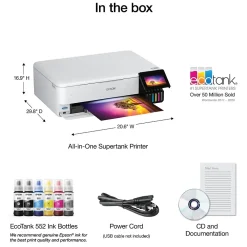 Epson EcoTank Photo ET-8550 Wireless Color Inkjet Printer, All-In-One Supertank, Print, Scan, Copy (9472524)