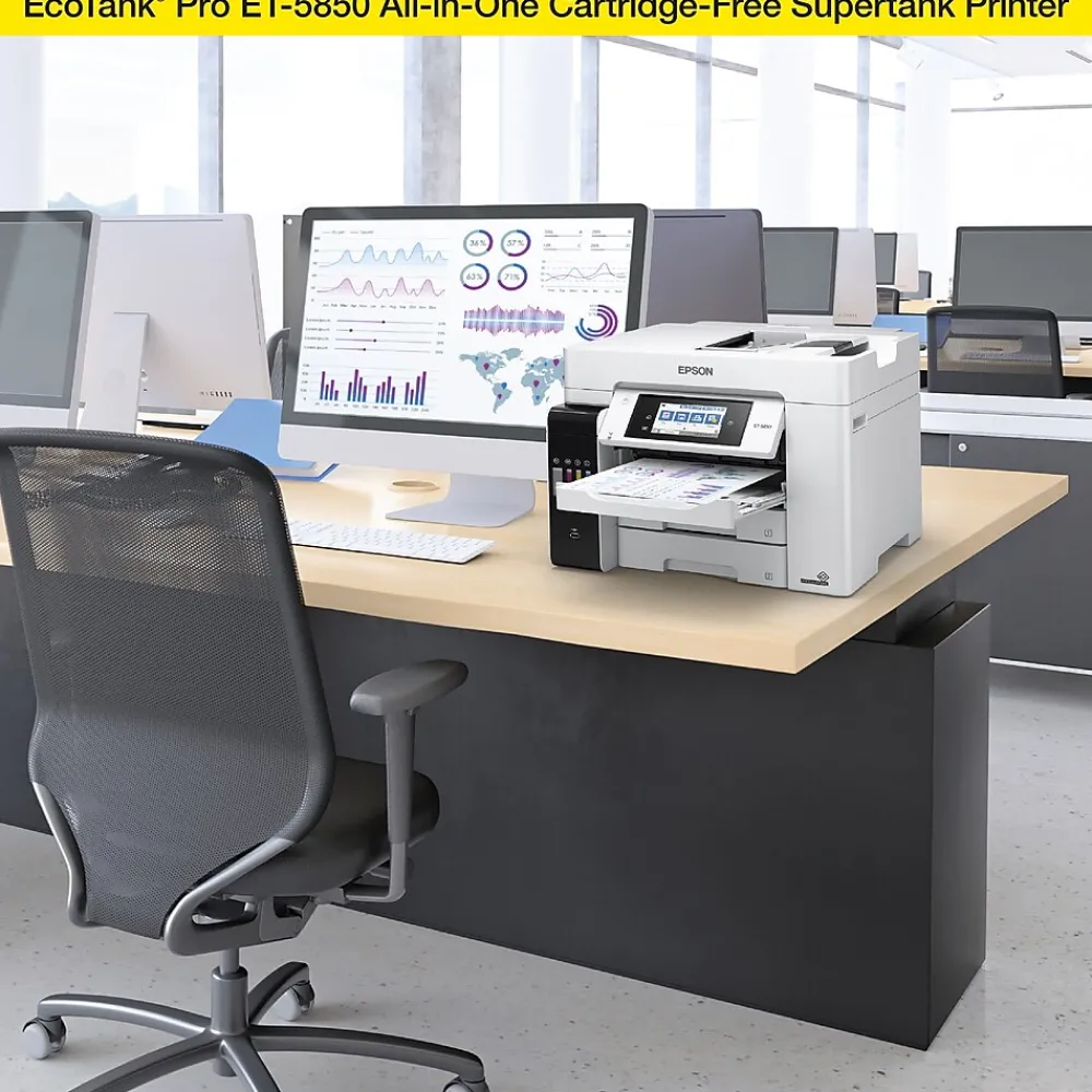 Epson EcoTank Pro 5850 Wireless Color Inkjet Printer, All-In-One Supertank, Print, Scan, Copy, Fax (9472509)