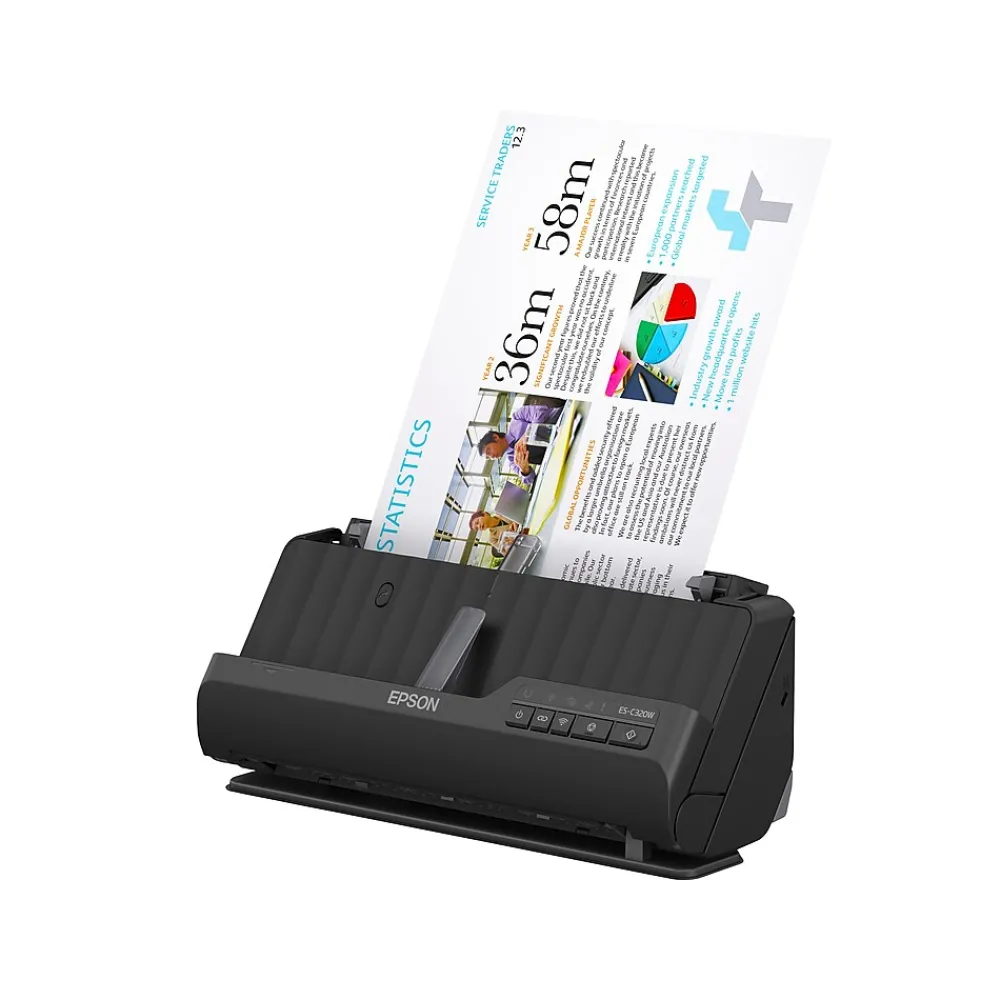 Epson WorkForce ES-C320W Wireless Duplex Sheetfed Scanner, Black (B11B270201)