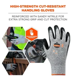 Ergodyne ProFlex 7031 Nitrile Coated Cut-Resistant Gloves, Large, A3 Cut Level, Gray, 144 Pairs (17884)