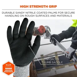Ergodyne ProFlex 7031 Nitrile Coated Cut-Resistant Gloves, Large, A3 Cut Level, Gray, 144 Pairs (17884)