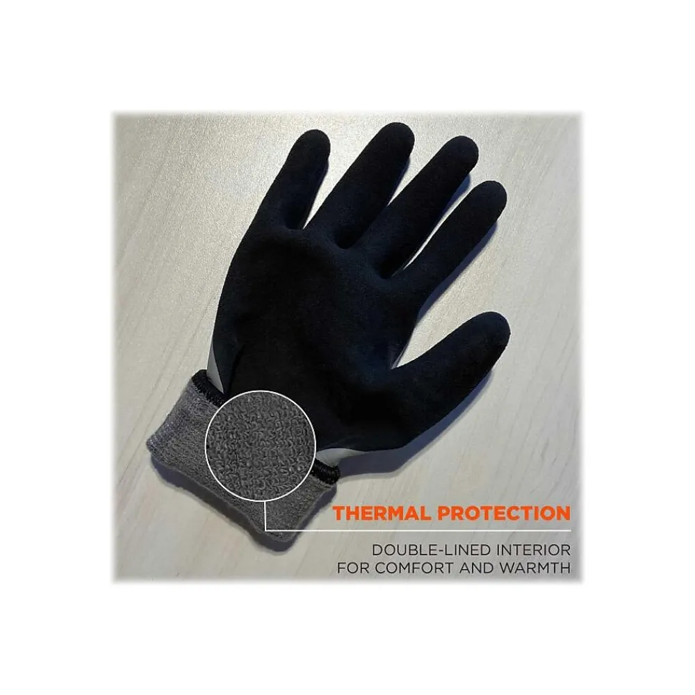 Ergodyne ProFlex 7501 Waterproof Winter Work Gloves, Gray, Large, 12 Pairs (17634)