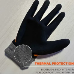 Ergodyne ProFlex 7551 Waterproof Cut-Resistant Winter Work Gloves, ANSI A5, Orange, Medium, 1 Pair (17673)