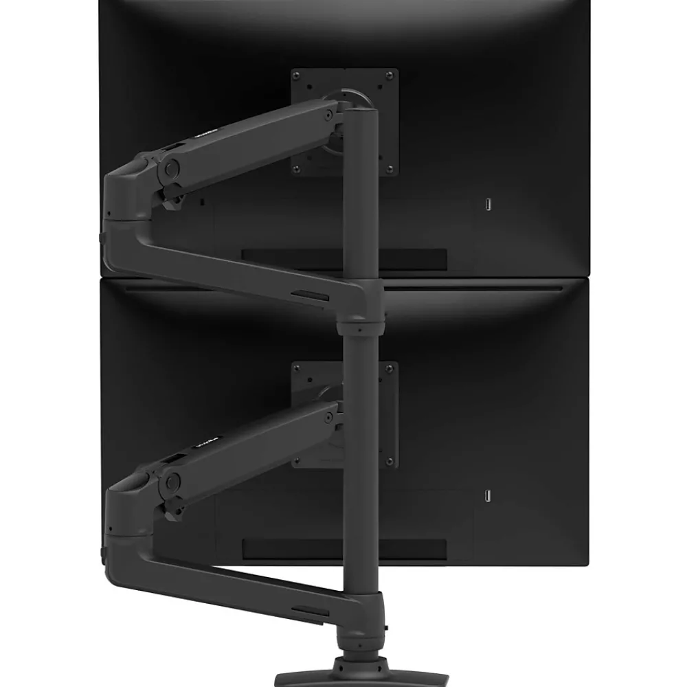Hot Ergotron LX Adjustable Dual Stacking Arm Tall Pole Desk Mount, 40" Screen Support, Matte Black (45509224)