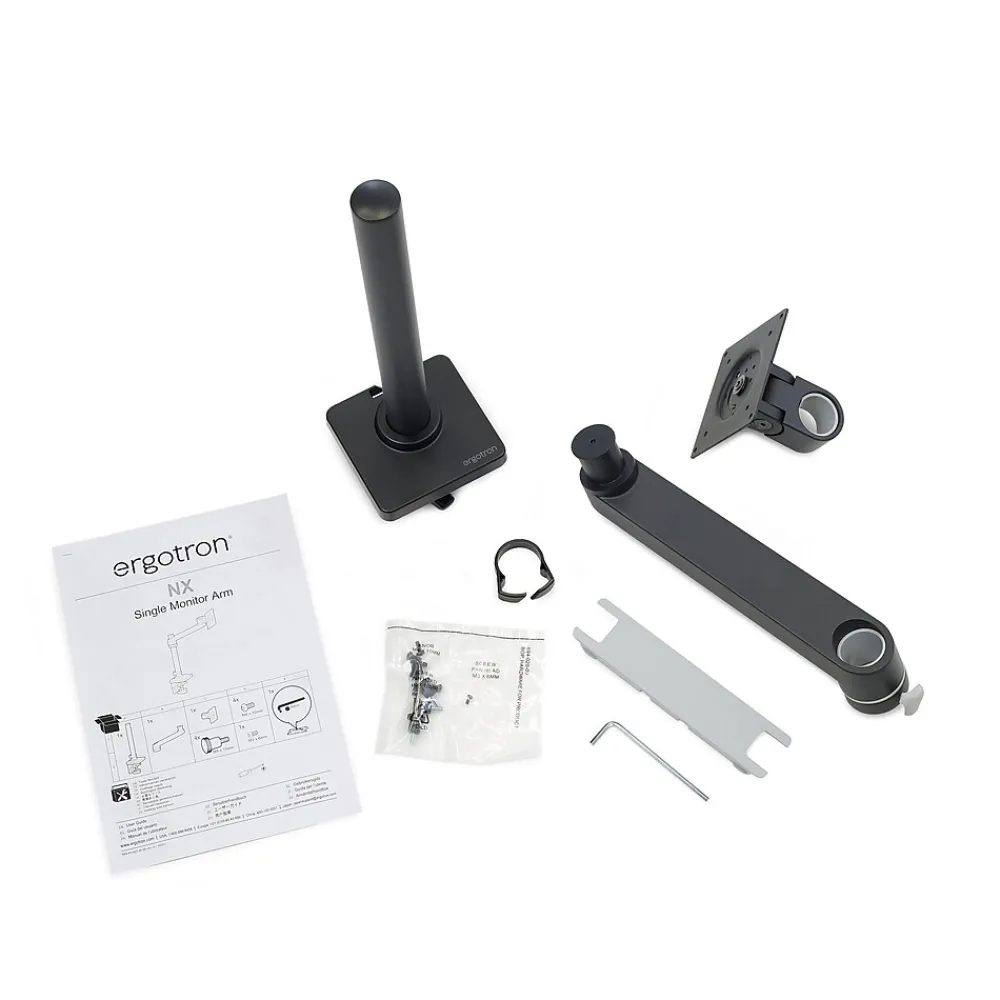 New Ergotron NX Adjustable Single Monitor Arm, Up to 34", Black (45-669-224)
