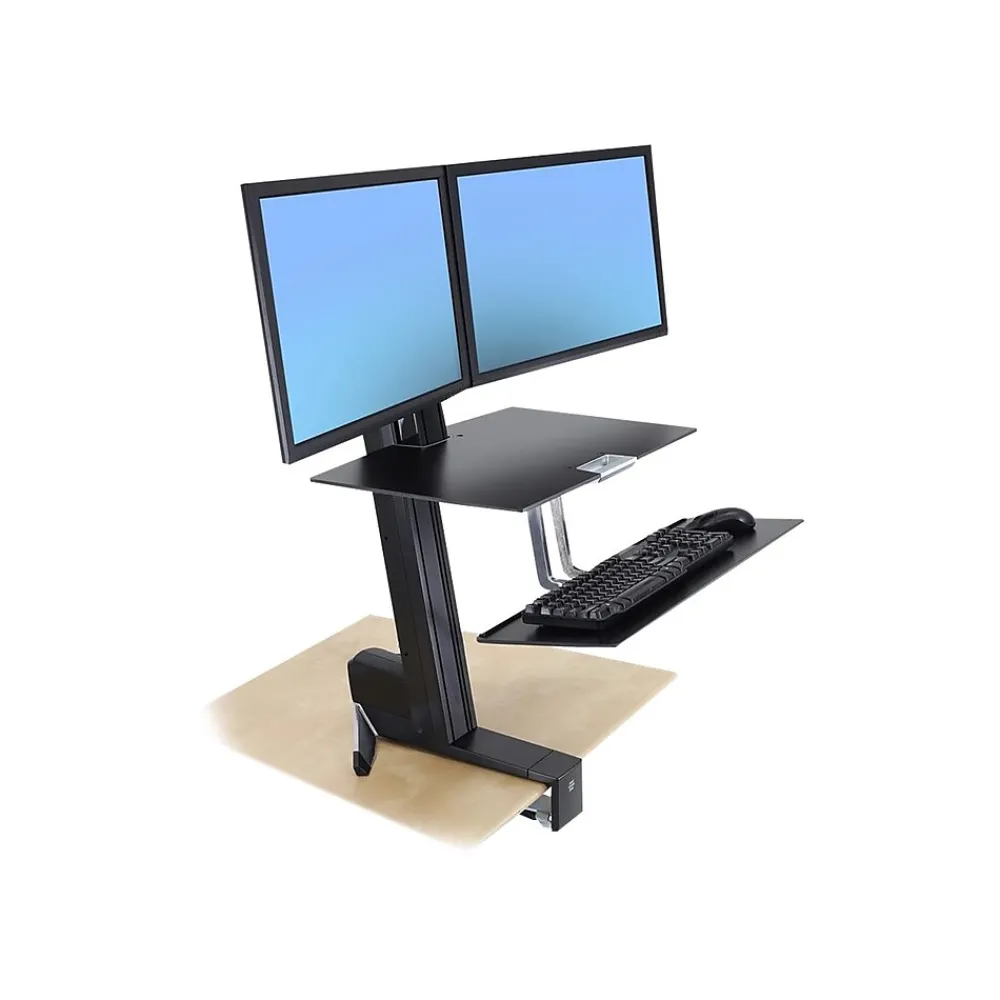 Discount Ergotron WorkFit-S Dual Monitor Stand, Up to 24" Monitors, Black (33-349-200)
