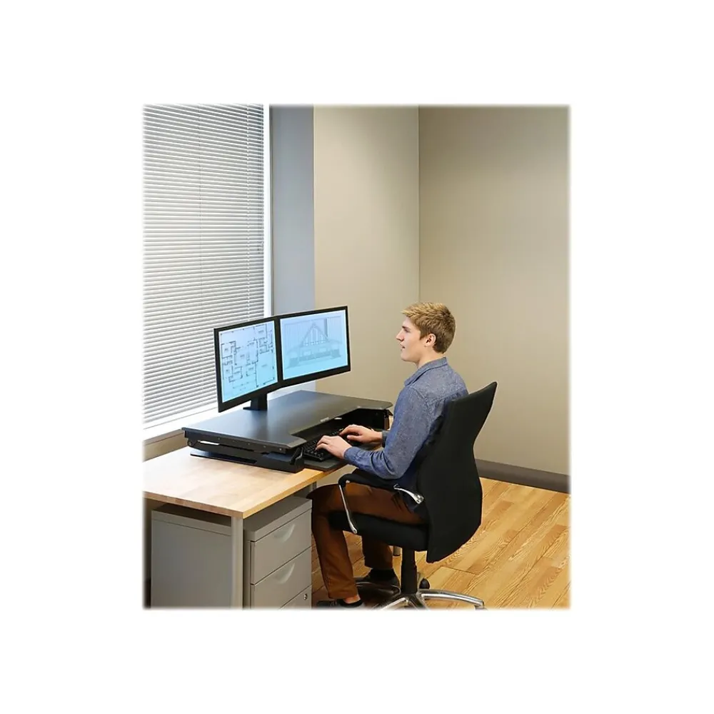 Standing Desks*Ergotron WorkFit-TL 38"W Adjustable Standing Desk Converter, Black/Dark Gray (33-406-085)