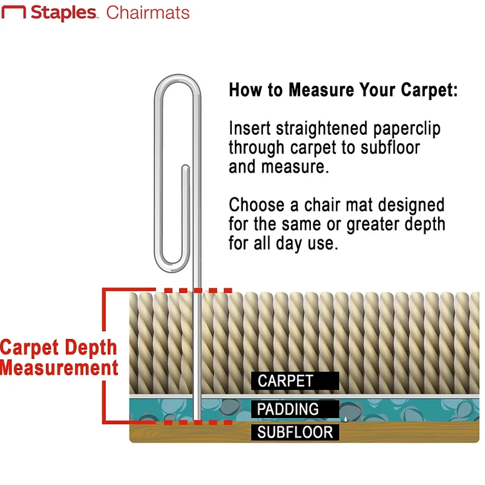 Chair Mats*Unbranded E.S. Robbins Anchormat Carpet Chair Mat, 46" x 60'', Low-Pile, Clear (ESR120321)