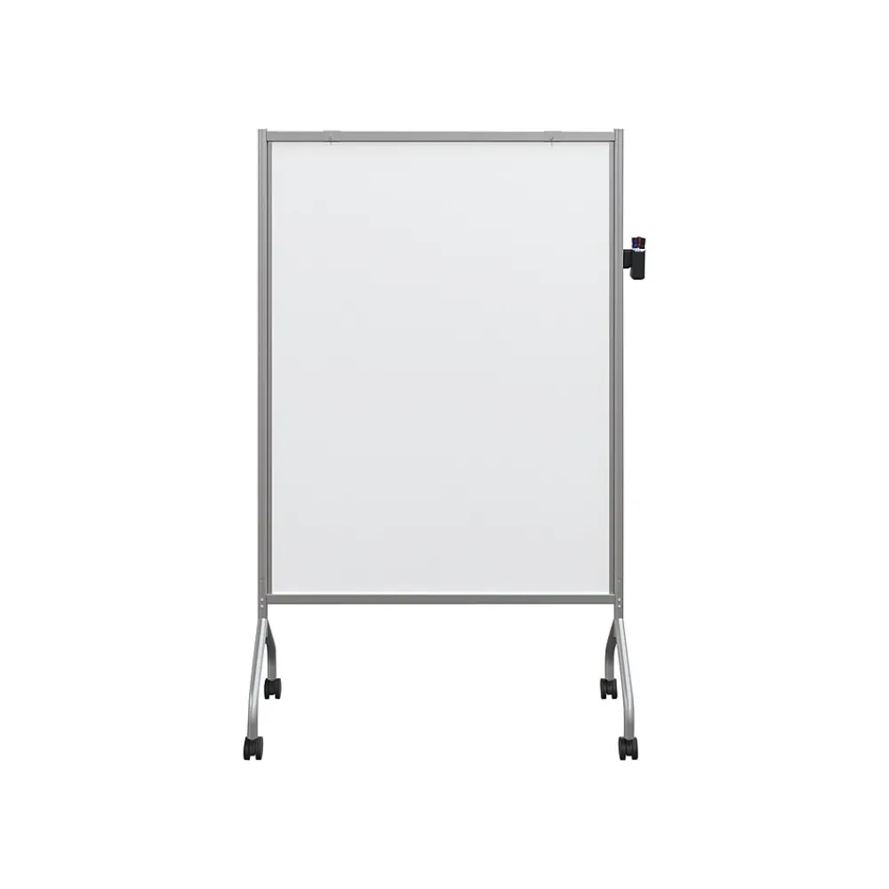 Dry Erase*Balt Essentials by Mobile Magnetic Dry-Erase Whiteboard, Anodized Aluminum Frame, 6' x 4' (62542)