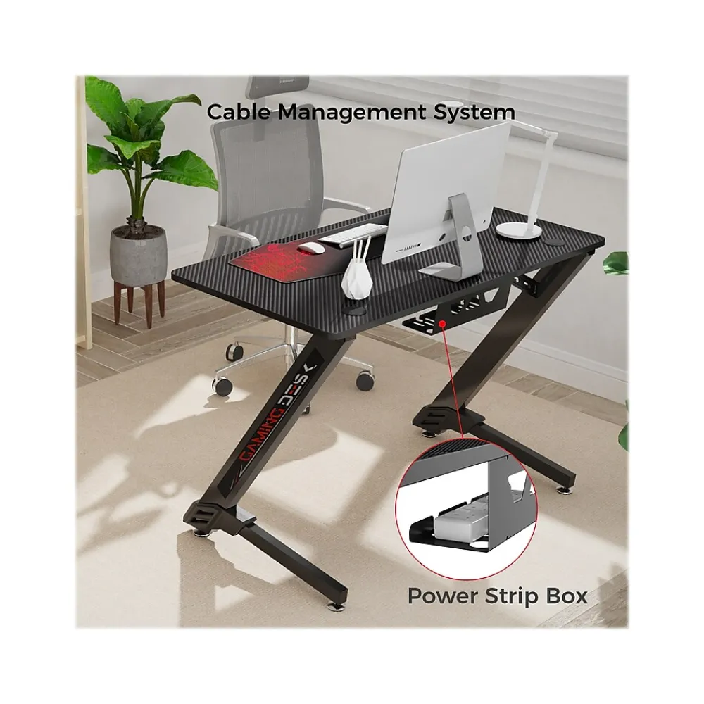 Computer Desks*Eureka Ergonomic 43"W Computer Gaming Desk, Black (GD0038-BK)