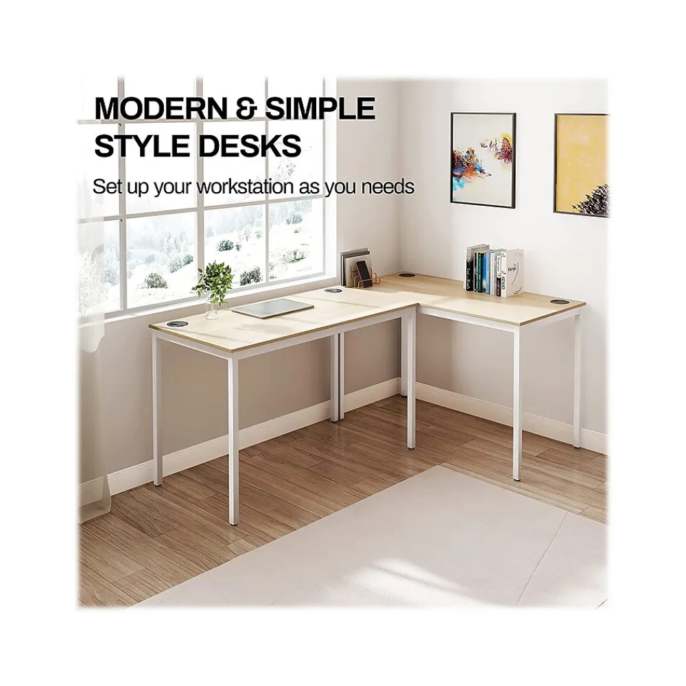 Office Desks*Eureka Ergonomic 47"W Writing Desk, White Woodgrain (CD012)
