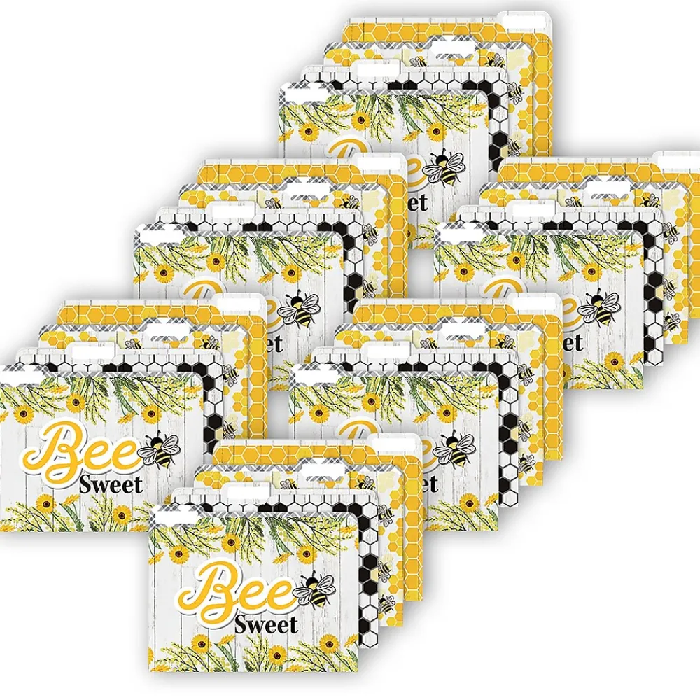 File Folders|Eureka The Hive File Folders, Straight Cut, Letter Size, Assorted Colors, 4/Pack, 6 Packs/Bundle (EU-866447-6)