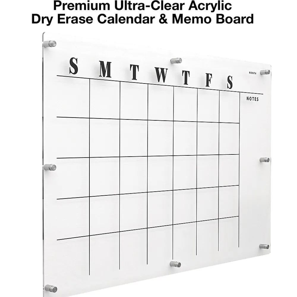 Dry Erase*Global Printed Products Excello Global Products Acrylic Dry Erase Board with Custom Printed Calendar, 30" x 20" (EGP-HD-0525)