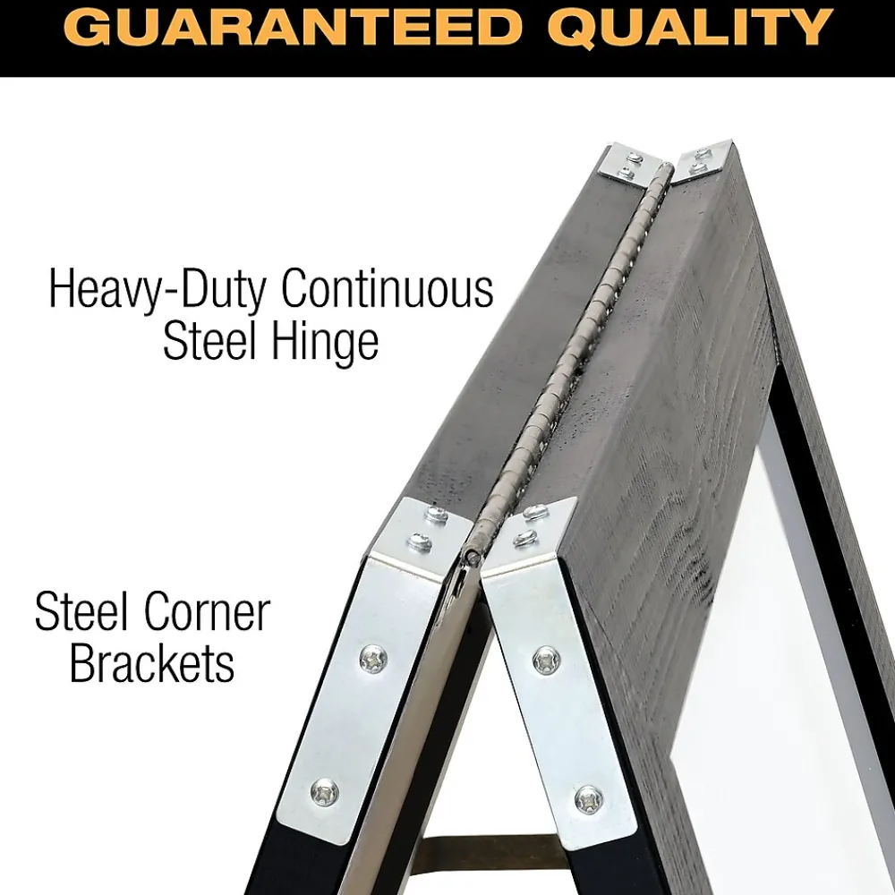 Dry Erase*Global Printed Products Excello Global Products Indestructible A-Frame Whiteboard, 40" x 22", Black (EGP-HD-0538-BK)