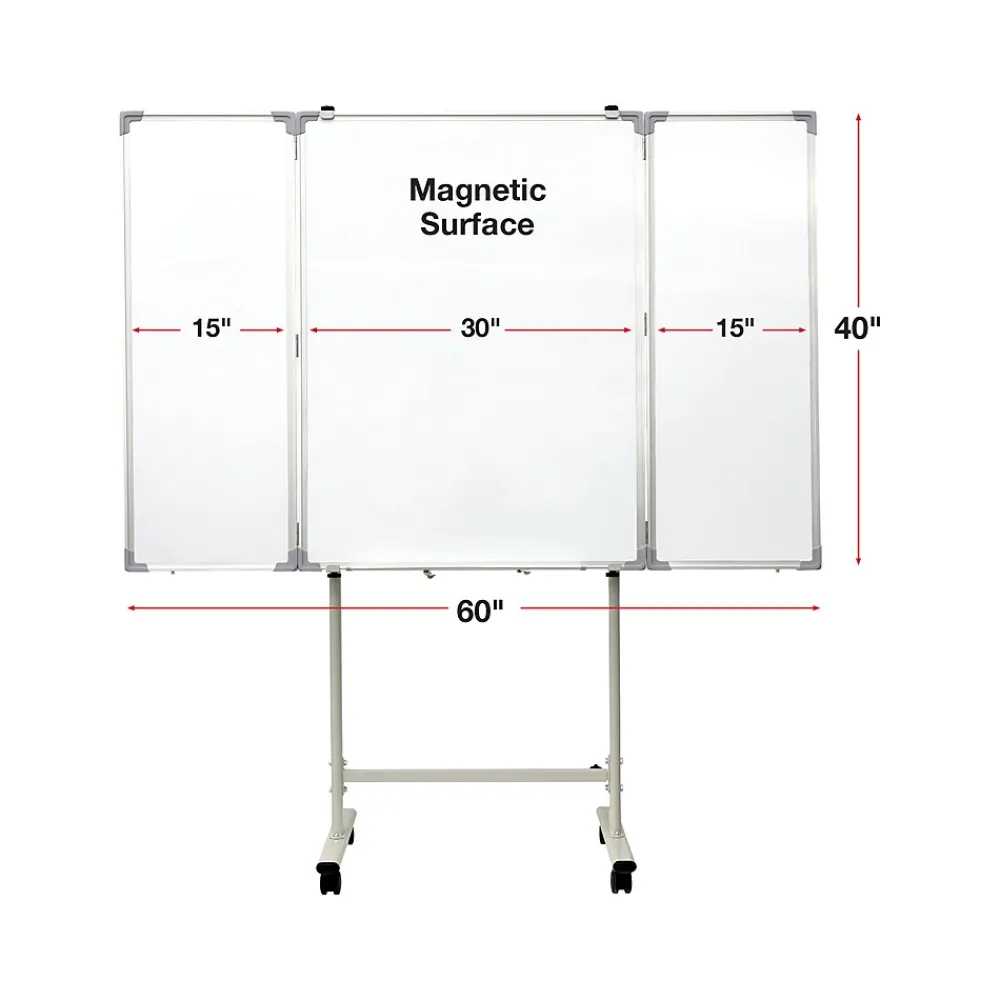 Dry Erase*Excello Global Products Magnetic Mobile Folding Dry-Erase Whiteboard, 40" x 30" (EGP-HD-0482-RW)