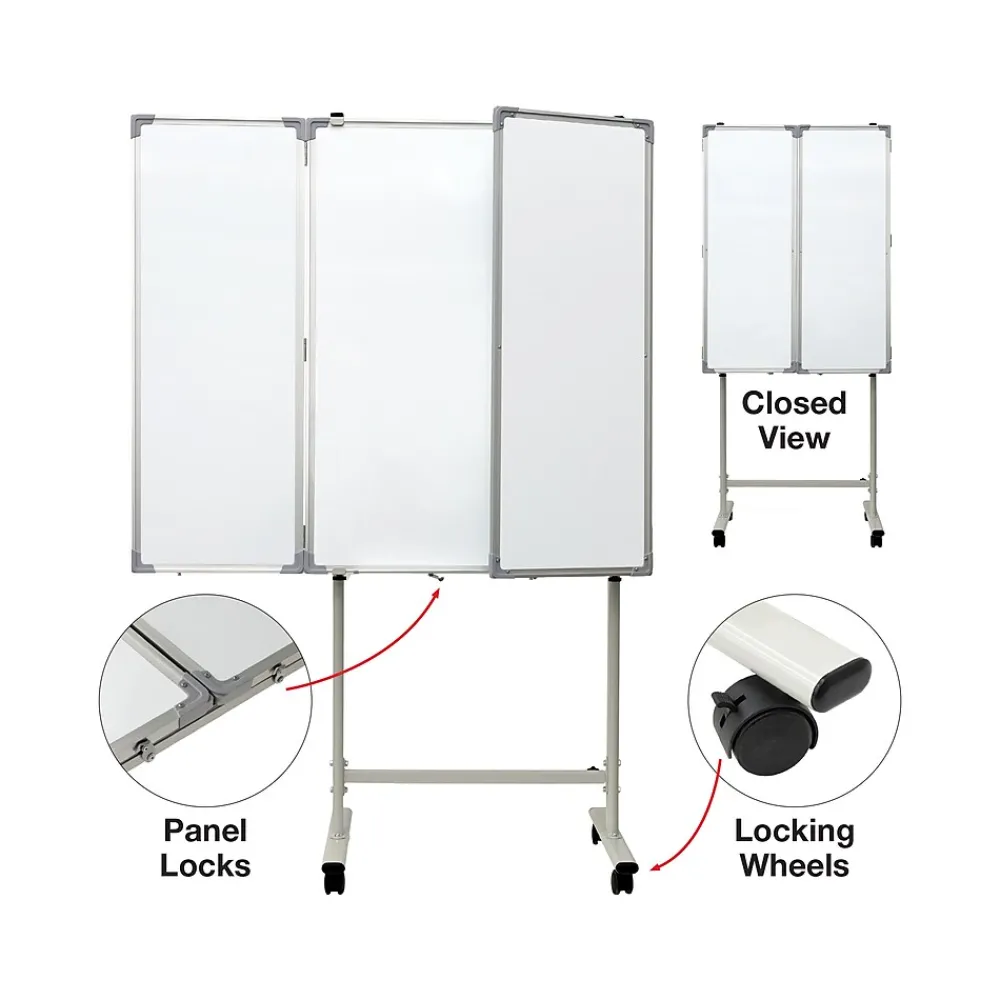 Dry Erase*Excello Global Products Magnetic Mobile Folding Dry-Erase Whiteboard, 40" x 30" (EGP-HD-0482-RW)