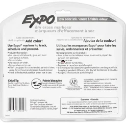 Markers|Expo Low Oder Dry Erase Markers, Chisel Tip, Assorted Inks, 16/Pack (81045)